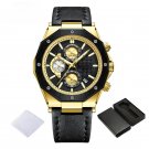 Luxury Brand Leather Watch GBB for Men Fashion Chronograph with Date Display