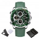 Men Watch SGNGN Luxury Brand Genuine Leather LED Casual Waterproof Alarm Clock