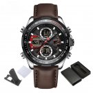 Men Watch SBDBN Luxury Brand Genuine Leather LED Casual Waterproof Alarm Clock