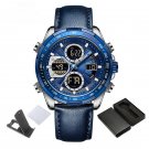 Men Watch SBEBE Luxury Brand Genuine Leather LED Casual Waterproof Alarm Clock