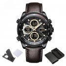 Men Watch BYDBN Luxury Brand Genuine Leather LED Casual Waterproof Alarm Clock