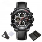 Men Watch BWB Luxury Brand Genuine Leather LED Casual Waterproof Alarm Clock