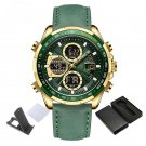 Men Watch GGNGN Luxury Brand Genuine Leather LED Casual Waterproof Alarm Clock