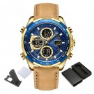 Men Watch GBEYBN Luxury Brand Genuine Leather LED Casual Waterproof Alarm Clock