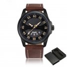 BYDBN Watches Mens Brand Original Quartz Date Clock Man Leather Casual Waterproof