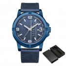 Casual Waterproof Leather BEWBE Watches for Men Big Dial Day and Date Display