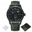 Original Brand Mens Fashion BGNGN Watches Waterproof Calendar PU Leather Strap