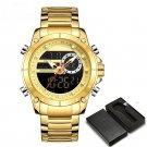 Mens Watches Dual Display Luxury Stainless Steel Waterproof Casual GG Quartz
