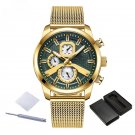 New Men Watch GGN Mesh Steel Strap Waterproof Date and Day Display Shockproof