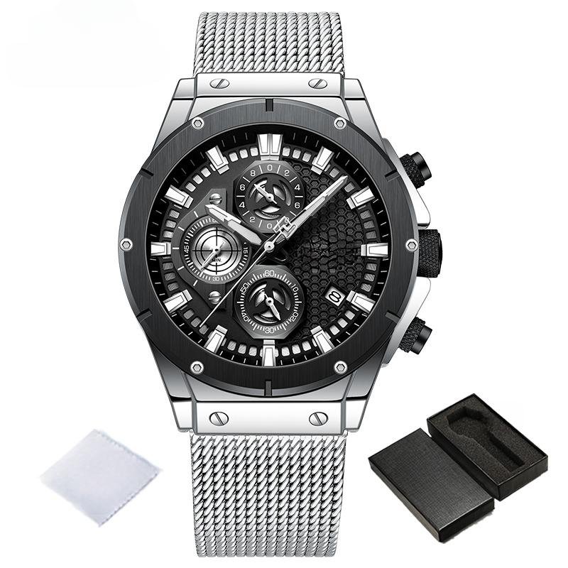 Creative Design Luxury Mens SB Watch Stainless Steel Water Resistant Casual Mesh