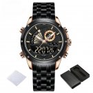 Luminous Mens Digital RGB Watch Stainless Steel 3ATM Waterproof Multifunction