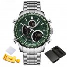 Men Fashion Digital Analog SGN Wristwatch Stainless Steel Luminous Chronograph