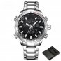 Men Watch SBW Creative Dual Display Big Dial Digital Sport Quartz Steel Band