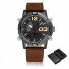Mens Fashion Sport Watches BYBN Leather Quartz Analog Digital Military Waterproof