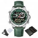 Top Brand New Mens SGNGN Watches Sport Genuine Leather Waterproof Analog Digital