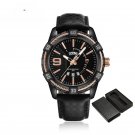 Luxury BRG Watches for Men Leather Waterproof Fashion Quartz Day and Date Display