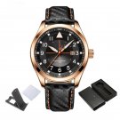 Original New Men Business RGB Watches Waterproof Leather Quartz Display Date