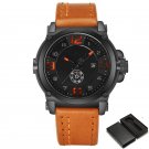 Watches for Men Creative BOLBN Leather Strap Waterproof Quartz Sport Analog Date