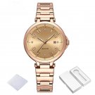 Classic Female RGRG Wristwatch Waterproof Elegant Calendar Stainless Steel Band