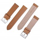 Genuine Leather Watchbands Strap Belt with Stainless Steel Buckle 20mm Light Brown