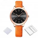 Top Brand Quartz Waterproof Women Leather RGBO Watch Simple Fashionable Dress