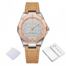 Fashion Minimalist Design Casual RGWLBN Watch for Women Quartz Leather Polygon Case