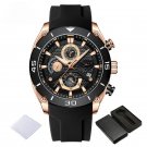 MultiFunction Male Watches RGBB Silicone Strap Luxury Fashion Quartz Chronograph
