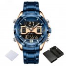 Dual Display Quartz Man Wrist RGBE Watches Military Luminous Steel Band Waterproof