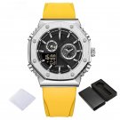 Mens SBY Watches Waterproof Sports Quartz Dual Display Silicone Strap Luminous