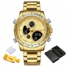 Mens Fashion GG Wristwatch Stainless Steel Band Luxury Luminous LCD Display