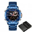Mens BEBE Watches Dual Display Luxury Stainless Steel Waterproof Casual Quartz