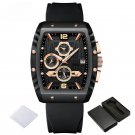 Mens BRGB Wristwatches Water Resistant Fumed Silica Strap with Barrel Shaped Dial