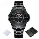 New Fashionable Mens Quartz Calendar BGYB Wristwatch Water Resistant Steel Band