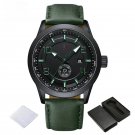 Original Brand Mens Calendar Watches BGNGN Waterproof Quartz PU Leather Strap