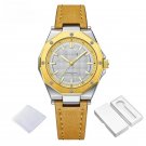 Fashion Minimalist Design GWY Watch Leather for Women Casual Quartz Polygon Case