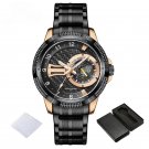 Waterproof RGB Watch for Men Quartz Calendar Stainless Steel with Luminous Hands