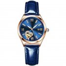 2028 Luxury Women Watch Stainless Steel Blue Leather Waterproof Luminous Quartz