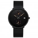 Mens Waterproof Gold Watches Luxury Quartz Casual Slim Mesh Steel Luminous Date