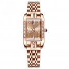 Women Square Watch Fashion Luxury Diamond Rose Gold Dial Stainless Steel Waterproof