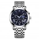2021 New Mens Waterproof Watches 822 Blue Silver Luminous Luxury Full Stell