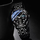Men Waterproof 806 BK BK S Watch Chronograph Date Luxury Luminous Steel Band