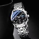 Men Waterproof 806 SL BK S Watch Chronograph Date Luxury Luminous Steel Band