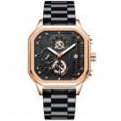 Luxury Male Waterproof Gold Gold Black S Watch Chronograph Stainless Steel Date