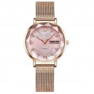 Women Waterproof Watch 3012 RG PK M Stainless Steel Mesh Rose Gold Luminous Quartz