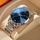 Luxury Men Waterproof Watch 826 SL BU S Luminous Stainless Steel Sport Quartz Date