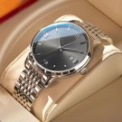 Luxury Men Waterproof Watch 826 SL GY S Luminous Stainless Steel Sport Quartz Date