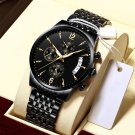 New Fashion Men Watch 814 BK GD S Luxury Waterproof Luminous Date Sports Quartz