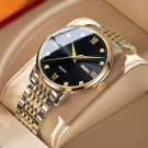 Men Waterproof Watch 856 GD BK S Luxury Date Week Stainless Steel Mens Quartz