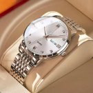 Men Waterproof Watch 856 SL WH S Luxury Date Week Stainless Steel Mens Quartz