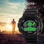 Mens Military Army Black Watch LED Sports Electronic Fitness Alarm Multifunctional